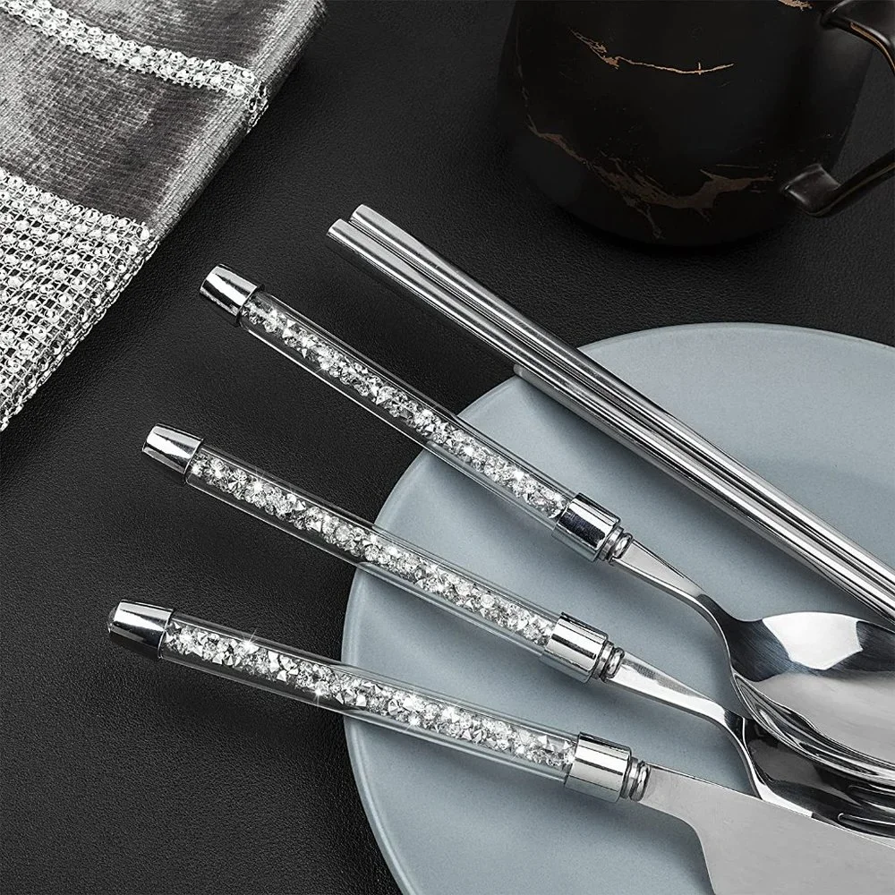 NEW Sparkling Bling Crystal Rhinestone Silverware Place Setting Dinner F…